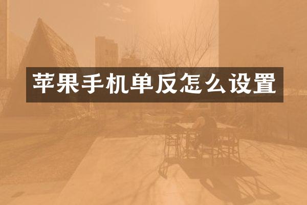 苹果手机单反怎么设置