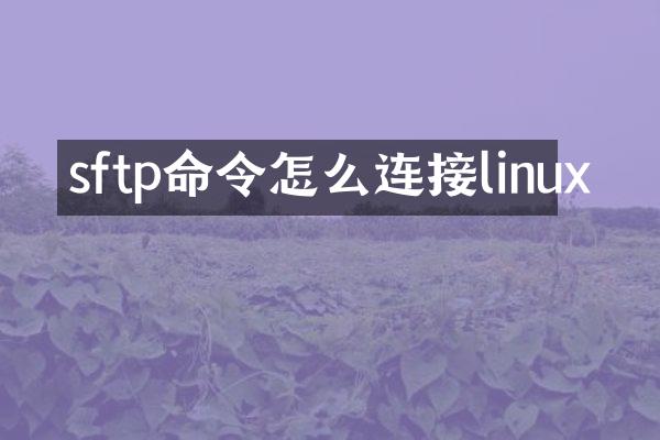 sftp命令怎么连接linux
