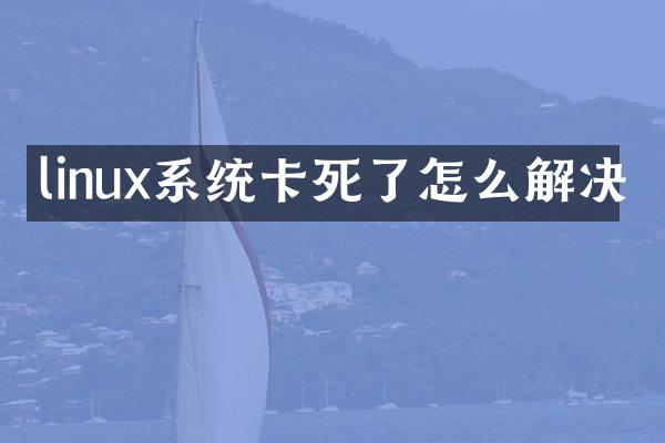 linux系统卡死了怎么解决