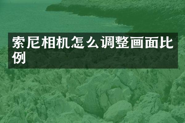 索尼相机怎么调整画面比例