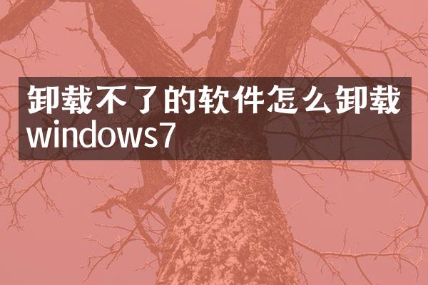 卸载不了的软件怎么卸载windows7