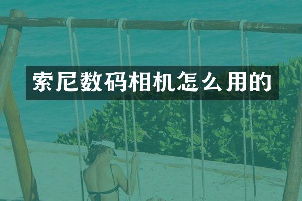 索尼数码相机怎么用的