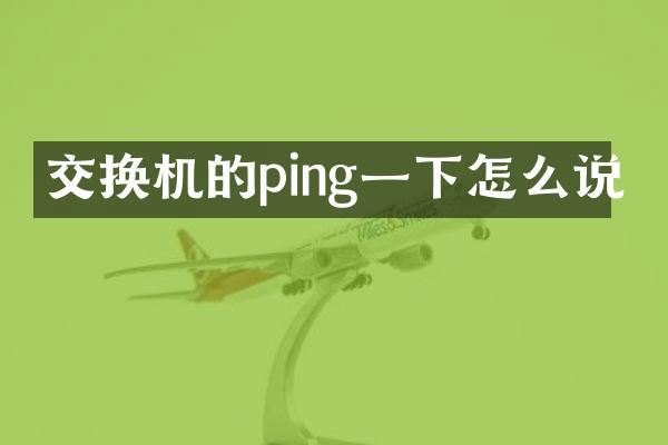 交换机的ping一下怎么说