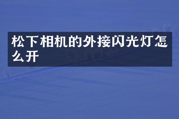 松下相机的外接闪光灯怎么开