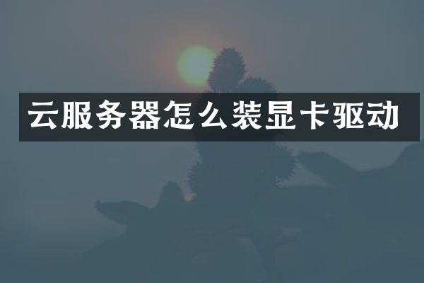 云服务器怎么装显卡驱动