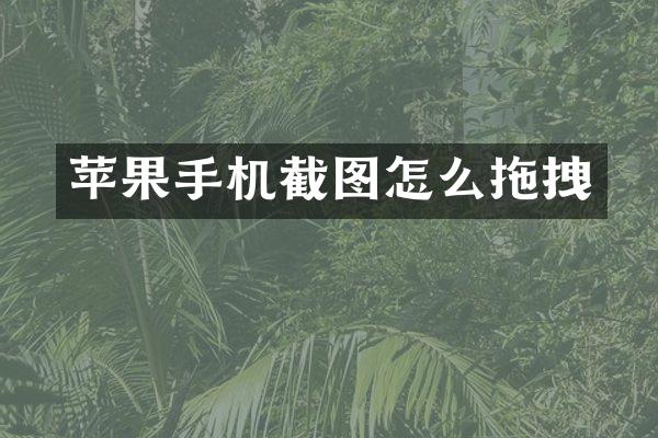 苹果手机截图怎么拖拽