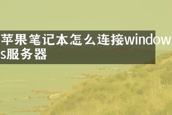 苹果笔记本怎么连接windows服务器