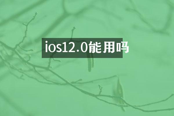 ios12.0能用吗