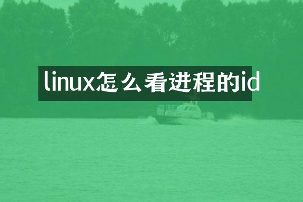 linux怎么看进程的id