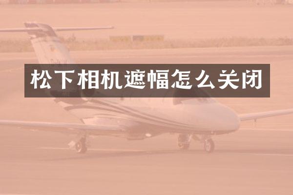 松下相机遮幅怎么关闭