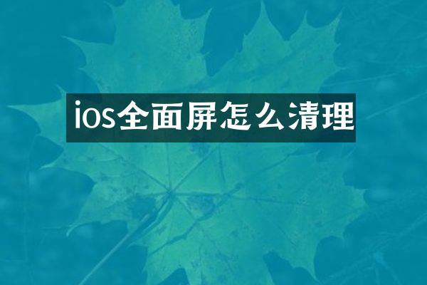 ios全面屏怎么清理