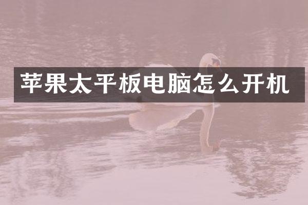 苹果太平板电脑怎么开机
