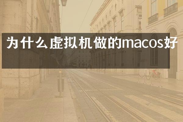 为什么虚拟机做的macos好卡