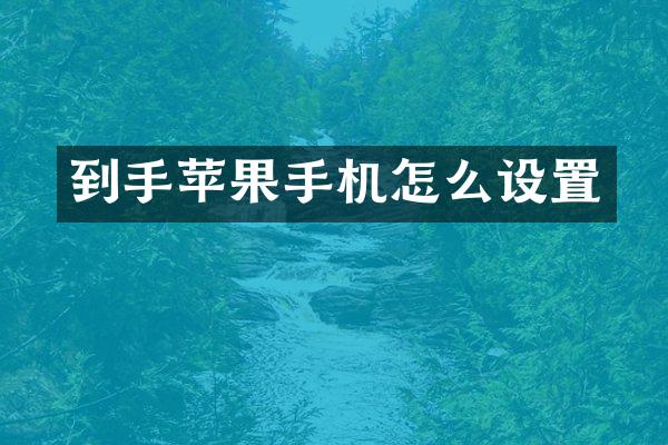 到手苹果手机怎么设置