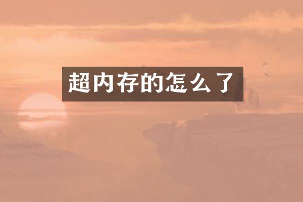 超内存的怎么了