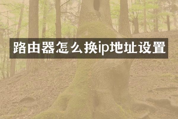 路由器怎么换ip地址设置