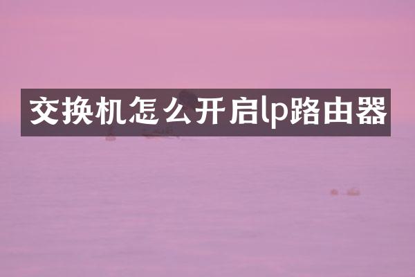 交换机怎么开启lp路由器
