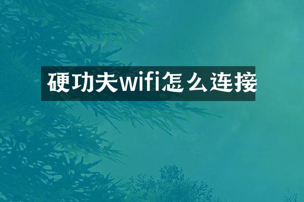 硬功夫wifi怎么连接