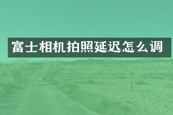 富士相机拍照延迟怎么调