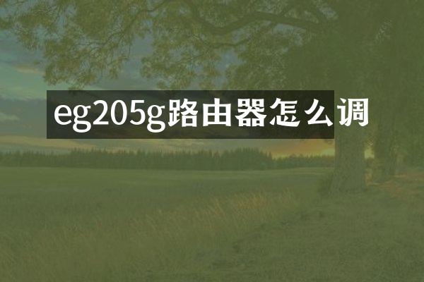 eg205g路由器怎么调