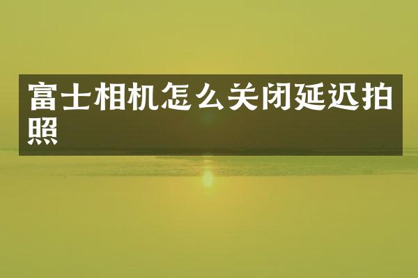 富士相机怎么关闭延迟拍照