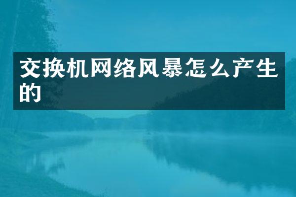 交换机网络风暴怎么产生的