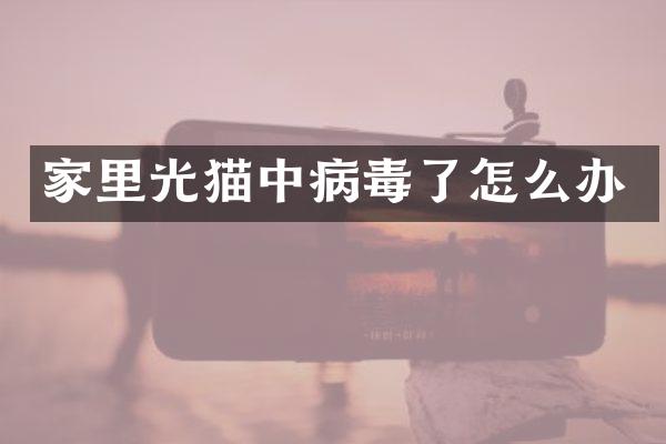 家里光猫中病毒了怎么办