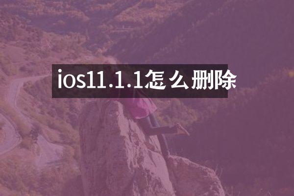 ios11.1.1怎么删除
