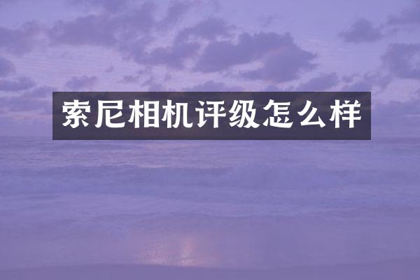 索尼相机评级怎么样
