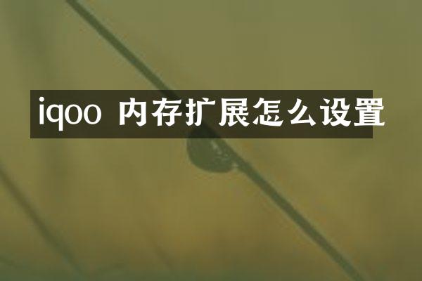 iqoo 内存扩展怎么设置