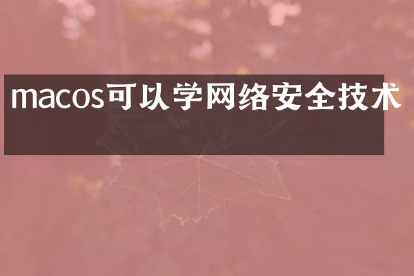 macos可以学网络安全技术吗