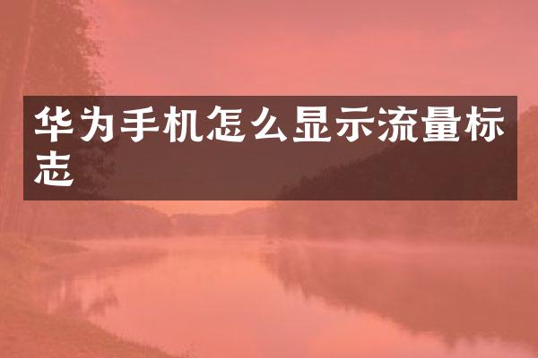华为手机怎么显示流量标志