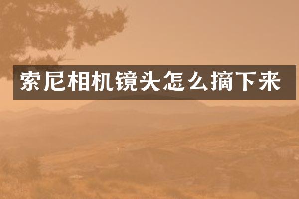 索尼相机镜头怎么摘下来
