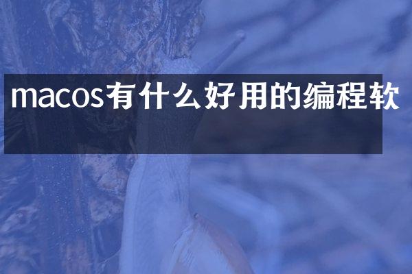 macos有什么好用的编程软件