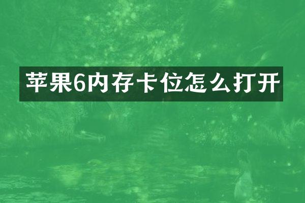 苹果6内存卡位怎么打开