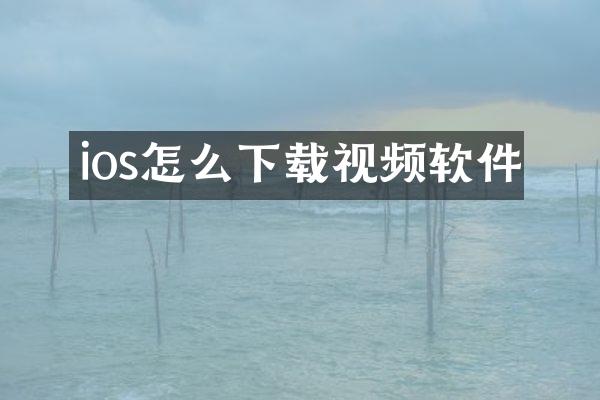 ios怎么下载视频软件