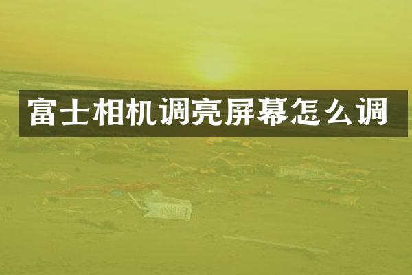 富士相机调亮屏幕怎么调