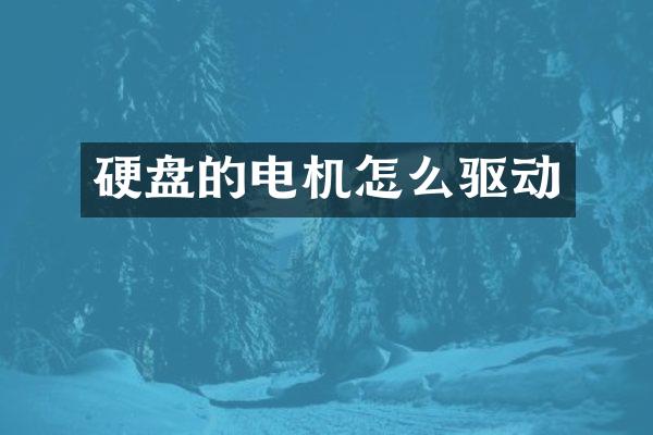 硬盘的电机怎么驱动