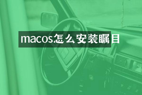 macos怎么安装瞩目