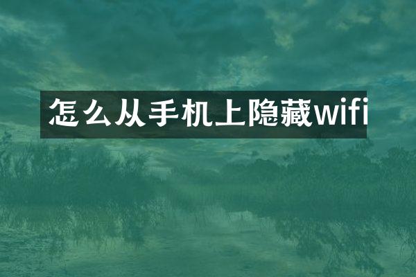 怎么从手机上隐藏wifi
