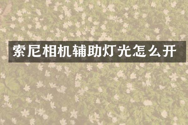 索尼相机辅助灯光怎么开