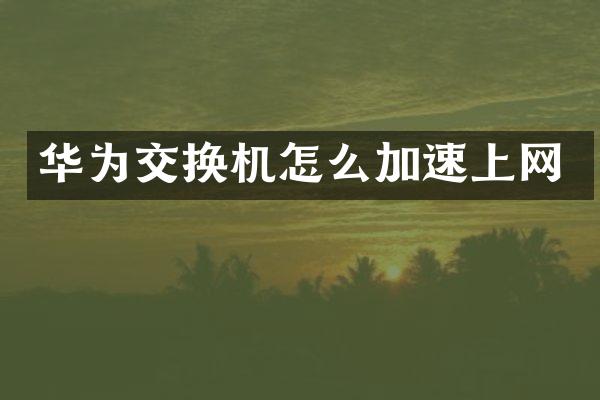 华为交换机怎么加速上网