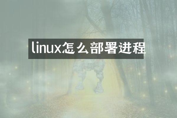 linux怎么部署进程