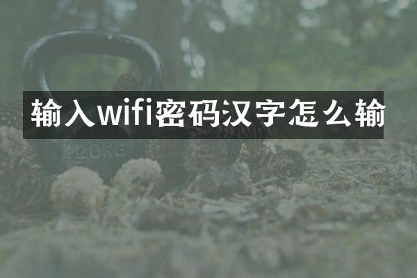 输入wifi密码汉字怎么输