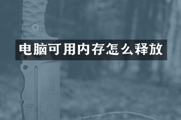 电脑可用内存怎么释放