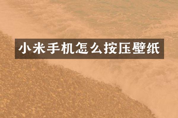 小米手机怎么按压壁纸