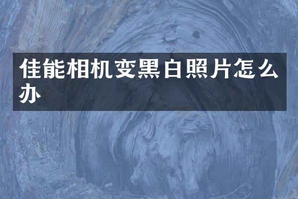 佳能相机变黑白照片怎么办