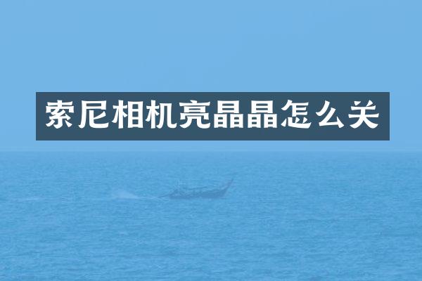 索尼相机亮晶晶怎么关