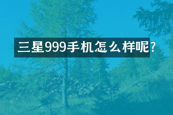 三星999手机怎么样呢?