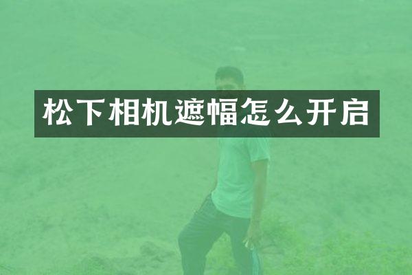 松下相机遮幅怎么开启